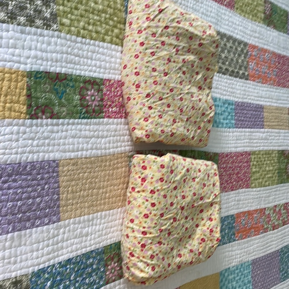 Pair Twin Fitted Floral Sheets